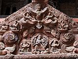 Kathmandu Patan Durbar Square Mul Chowk 21 Wooden Carved Torana Close Up With Garuda Above 